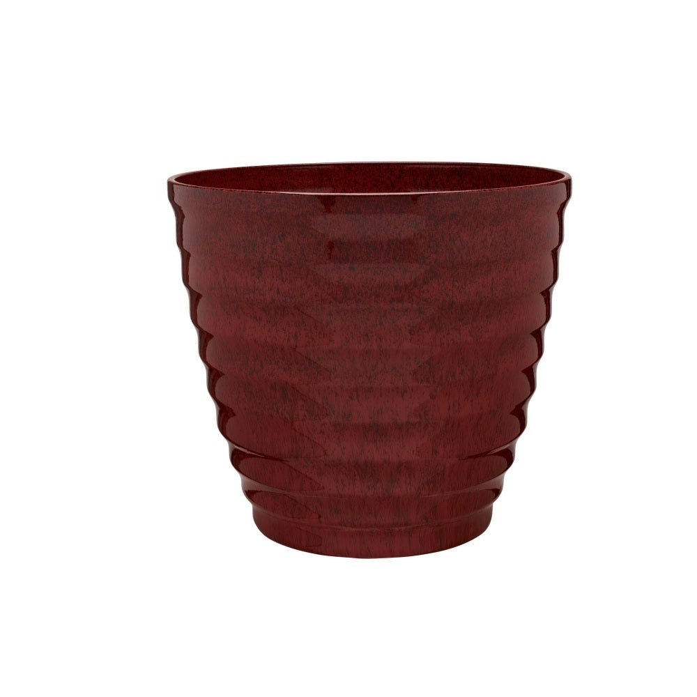 Southern Patio HDR-064749 Round Beehive Planter, Red, 14 Inch