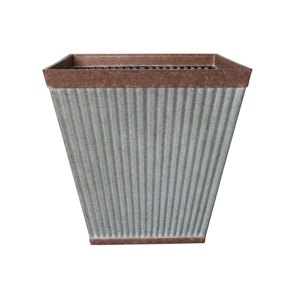 Southern Patio HDR-046851 Westlake Planter, Rustic Galvanized, 16 Inch