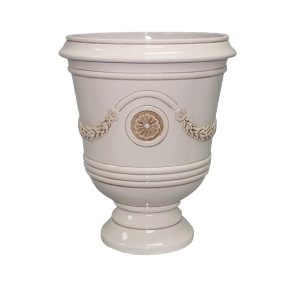 Southern Patio CMX-047032 Porter Urn Planter, 18 Inch, Ivory