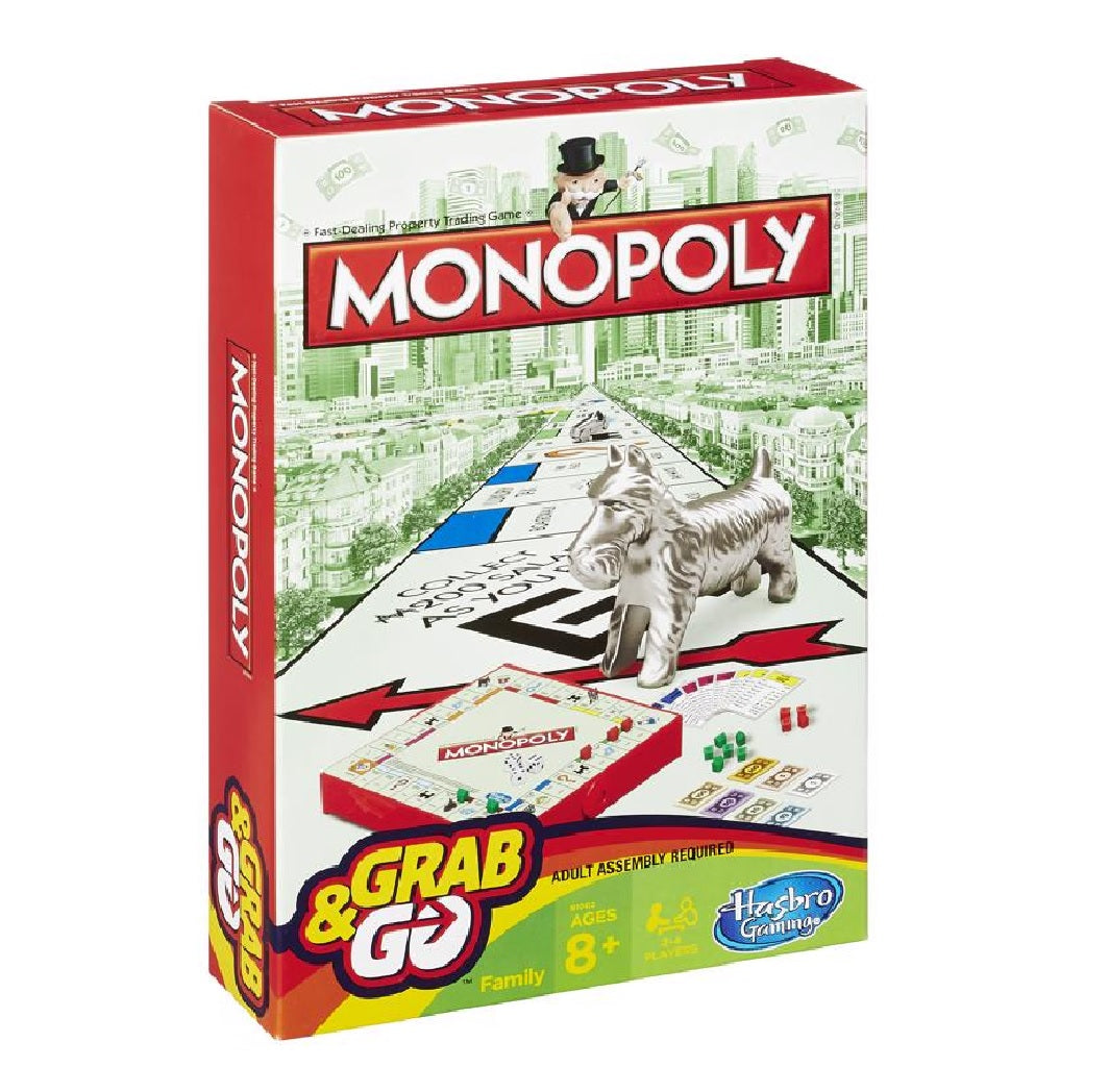 Hasbro HSBB1002 Grab & Go Monopoly Games, Multicolor
