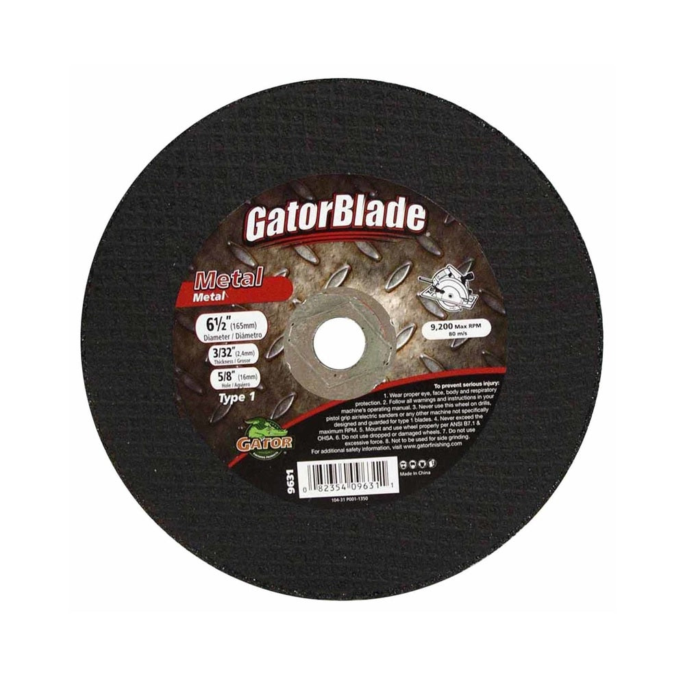 Gator 9631 Metal Cutting Wheel, 6-1/2 Inch