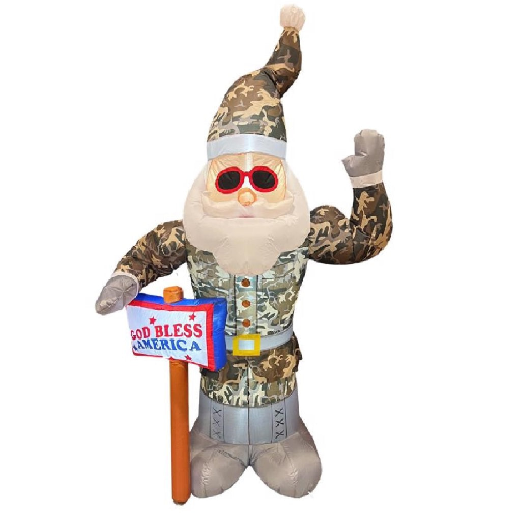 Celebrations MY-22S745 Army Santa Inflatable, 7 Ft