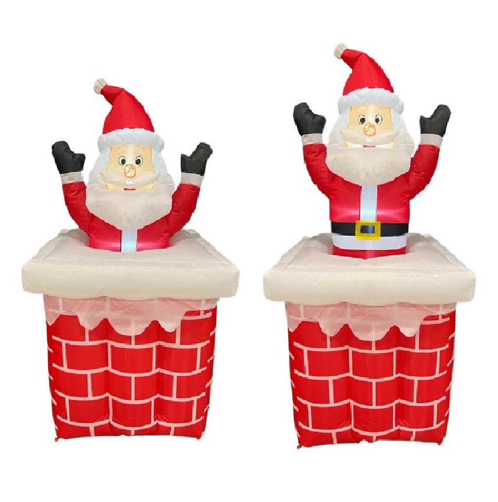 Celebrations MY-22CS629 Animated Santa in Chimney Inflatable