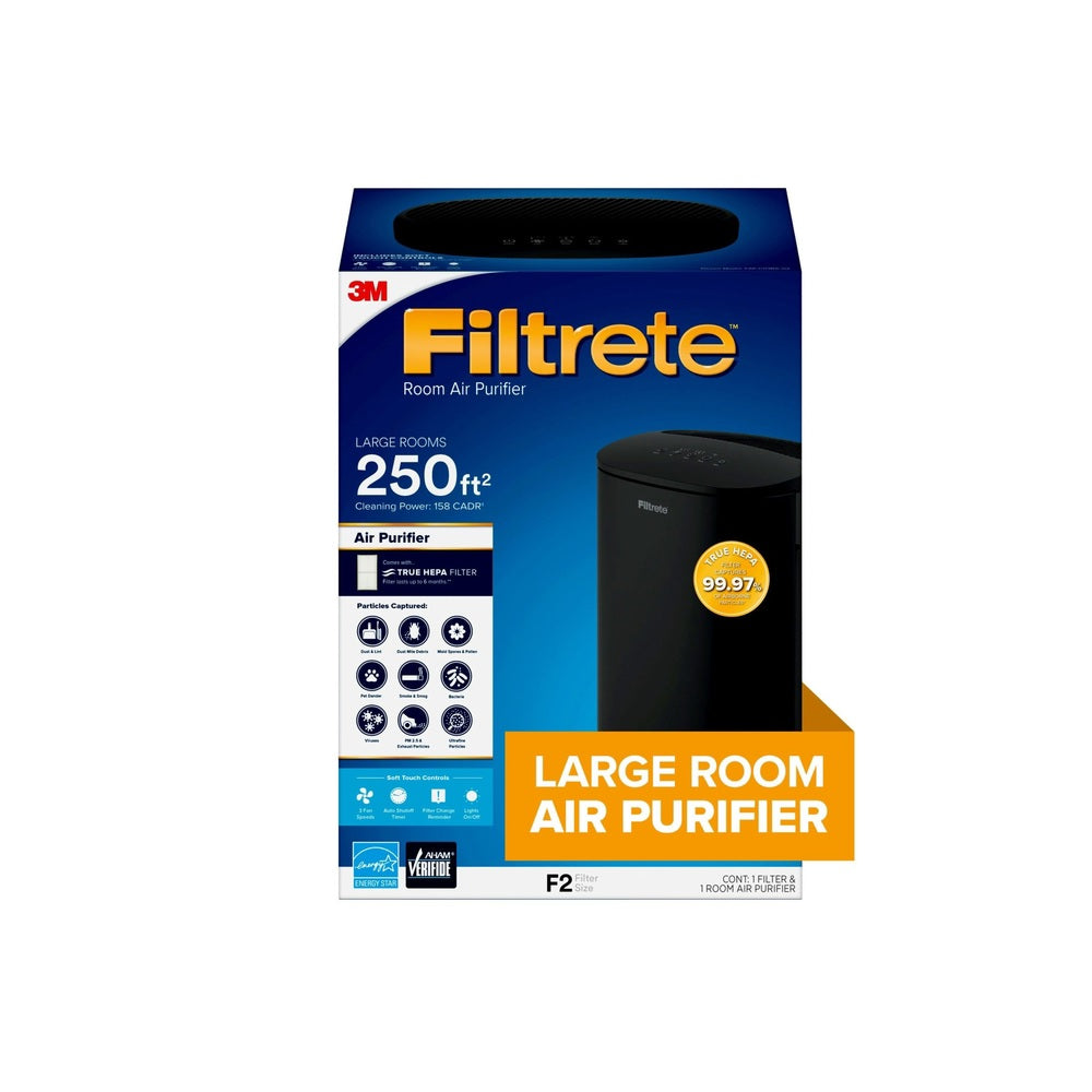 3M FAP-C03BA-G2 HEPA Air Purifier, Black, 250 sq ft