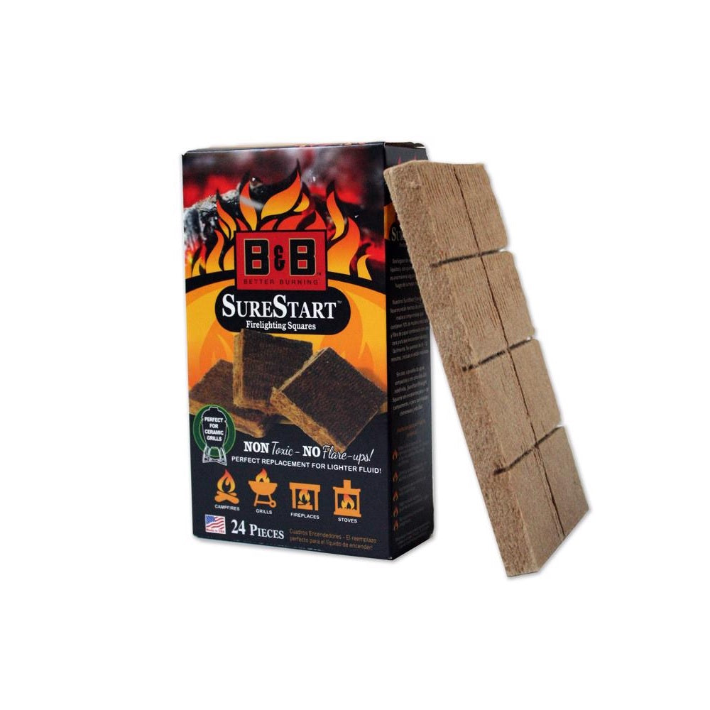 B&B Charcoal B00109 Squares Grill Fire Starter, Wood