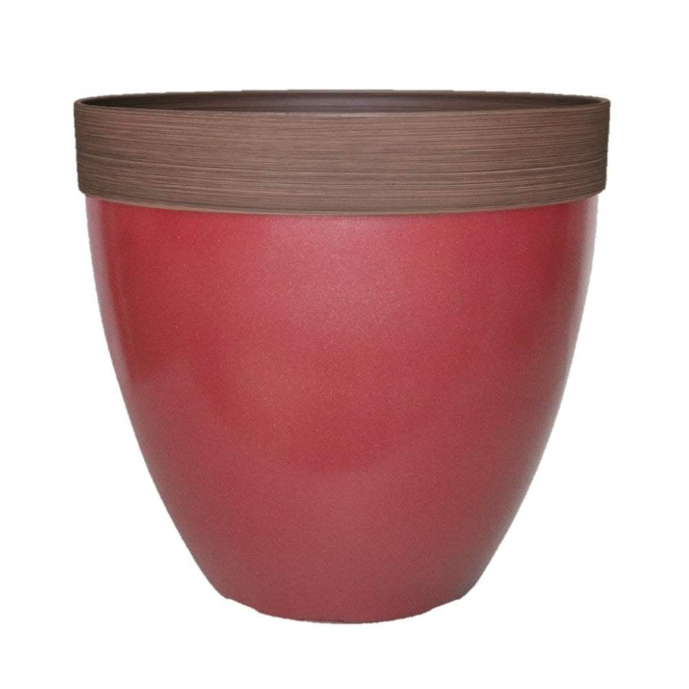 Southern Patio HDR-077084 Hornsby Planter, 15 Inch, Red
