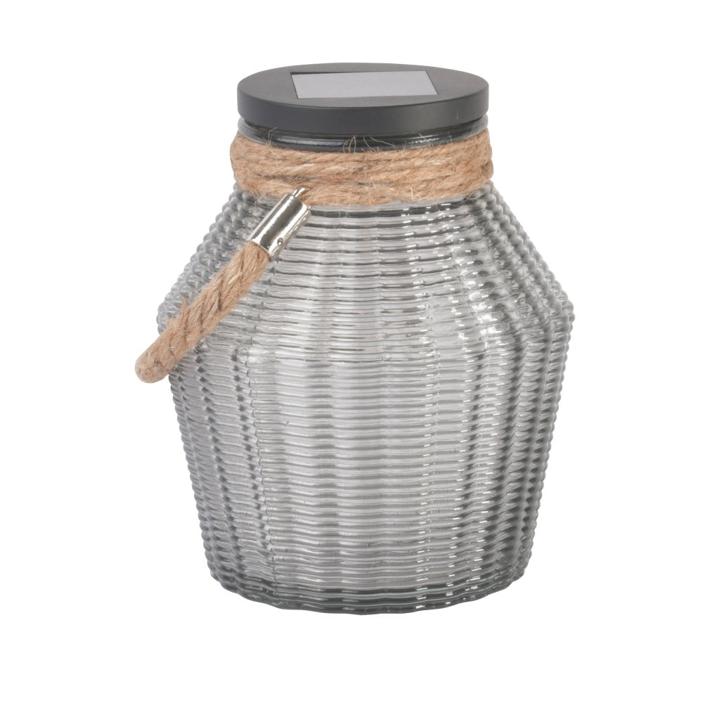 Boston Harbor 26524 Solar Jar Light, Round Ribbed Glass