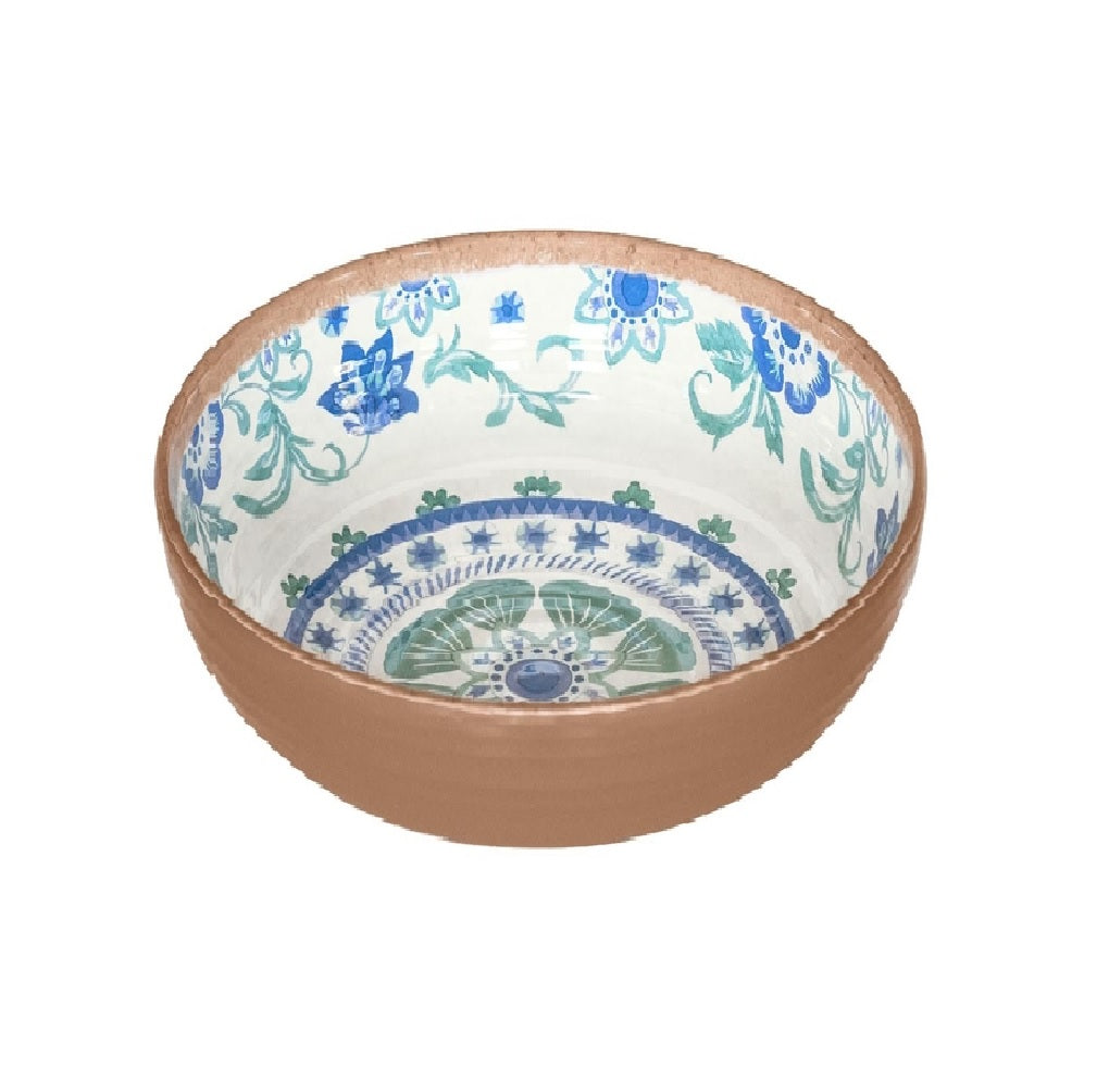 TarHong PAN5080TMBTF Rio Turquoise Floral Bowl, Melamine