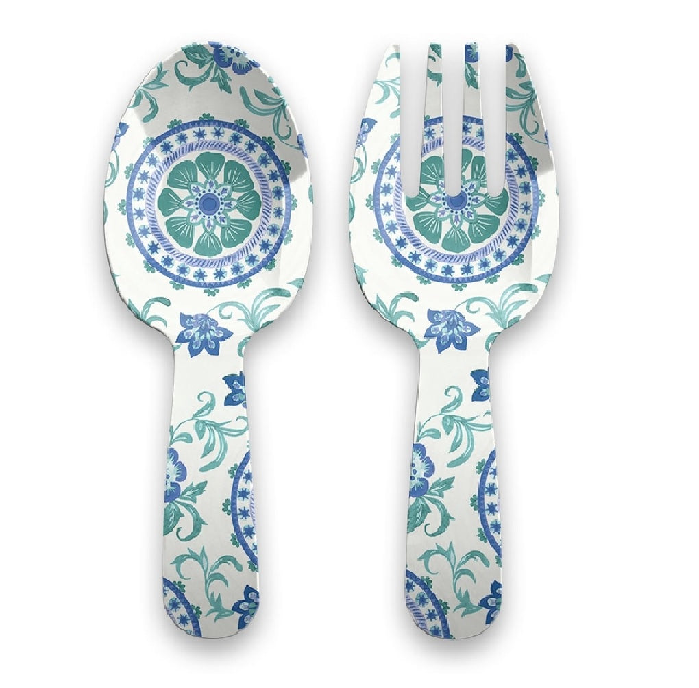 TarHong PTSS7106FSTF Rio Turquoise Floral Serving Spoon