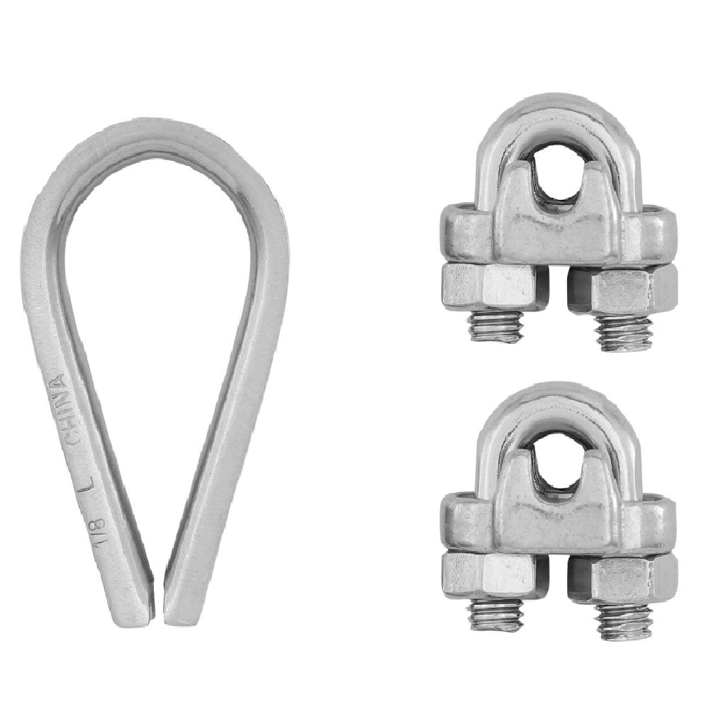 National Hardware N100-349 Cable Clamp Kit, Stainless Steel