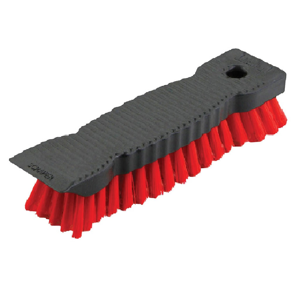 Libman 513 Hand-Held Heavy Duty Scrub Brush, Black/Red