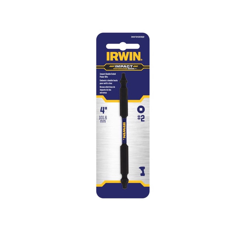 Irwin IWAF34DESQ2 Double-Ended Screwdriver Bit, Steel