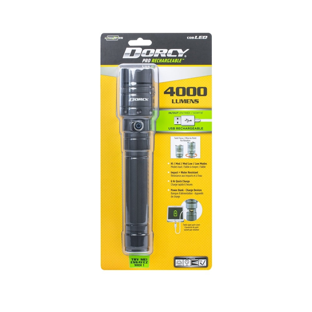 Dorcy 41-2611 Flashlight and Power Bank, 4000 Lumens