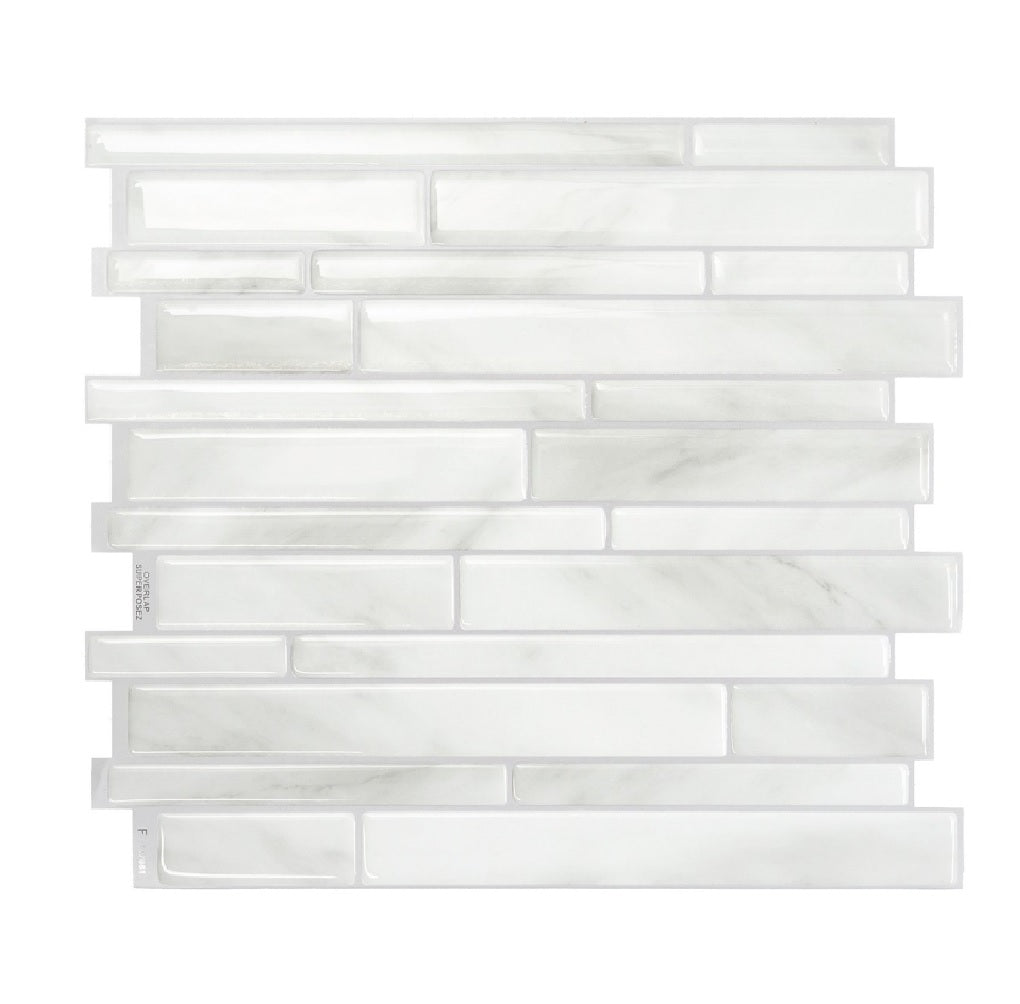 Smart Tiles SM1119G-04-QG Wall Tile, Gray/White