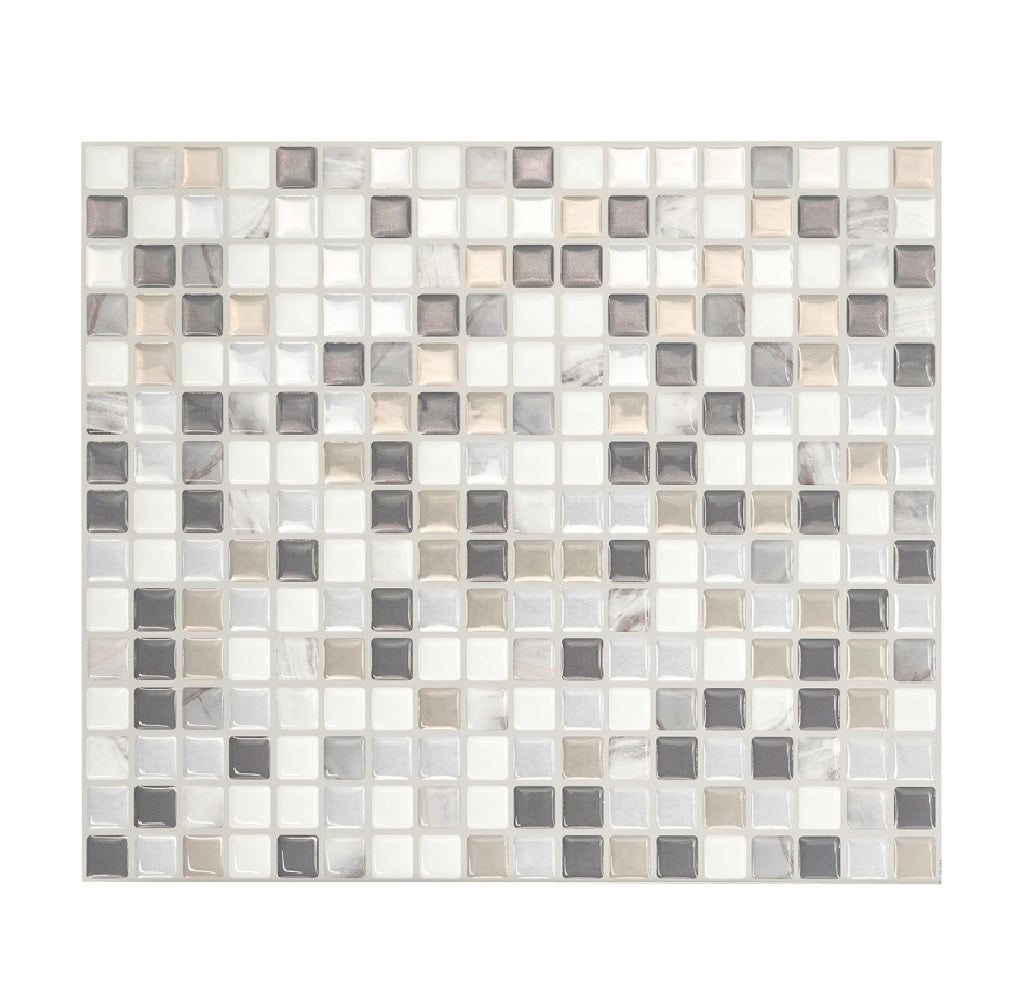 Smart Tiles SM1036-4 Mosaik Series Wall Tile, Gray/White
