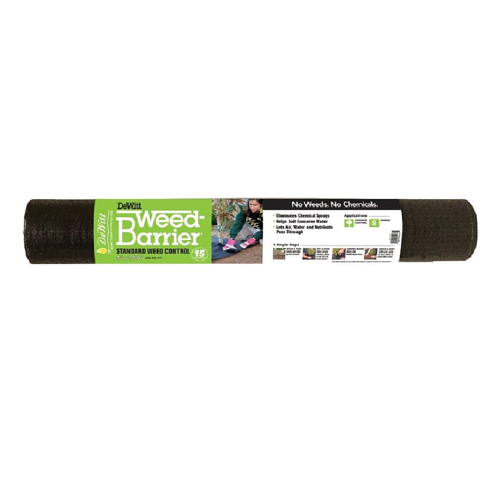 DeWitt DWB153100 Weed Barrier, Polypropylene, Black