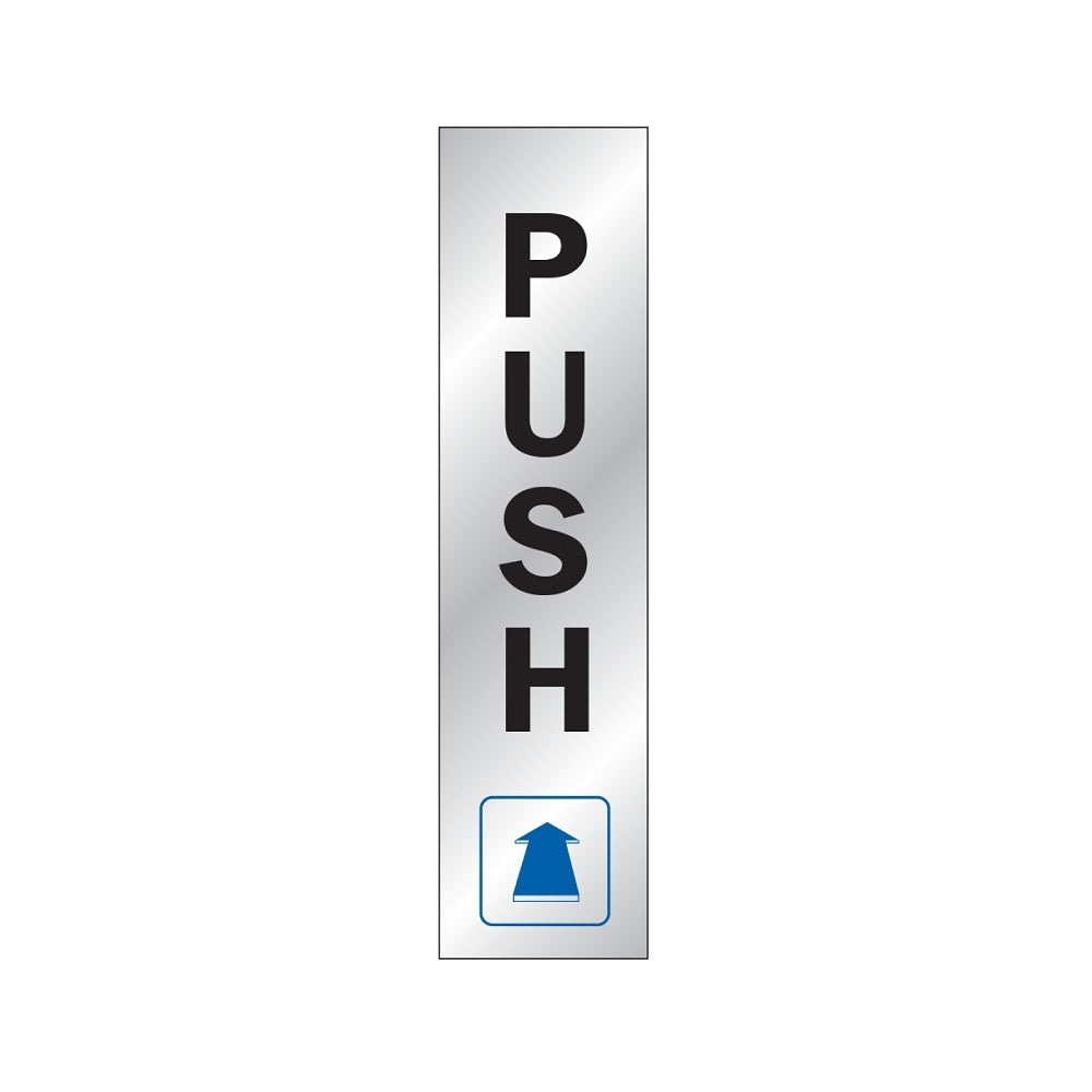 HY-KO 499 Self-Adhesive Push Sign, 2 Inch X 8 Inch, Vinyl