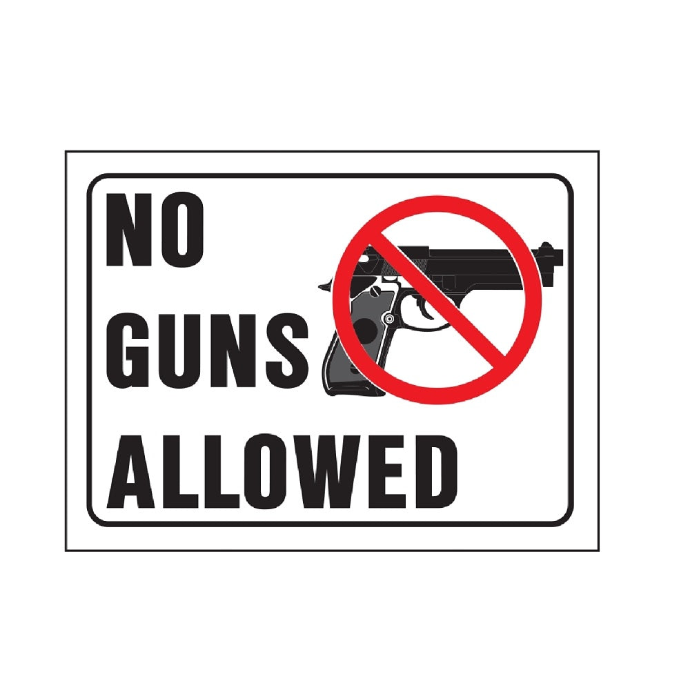 HY-KO 20691 Safety No Guns Allowed Sign, Red/Black