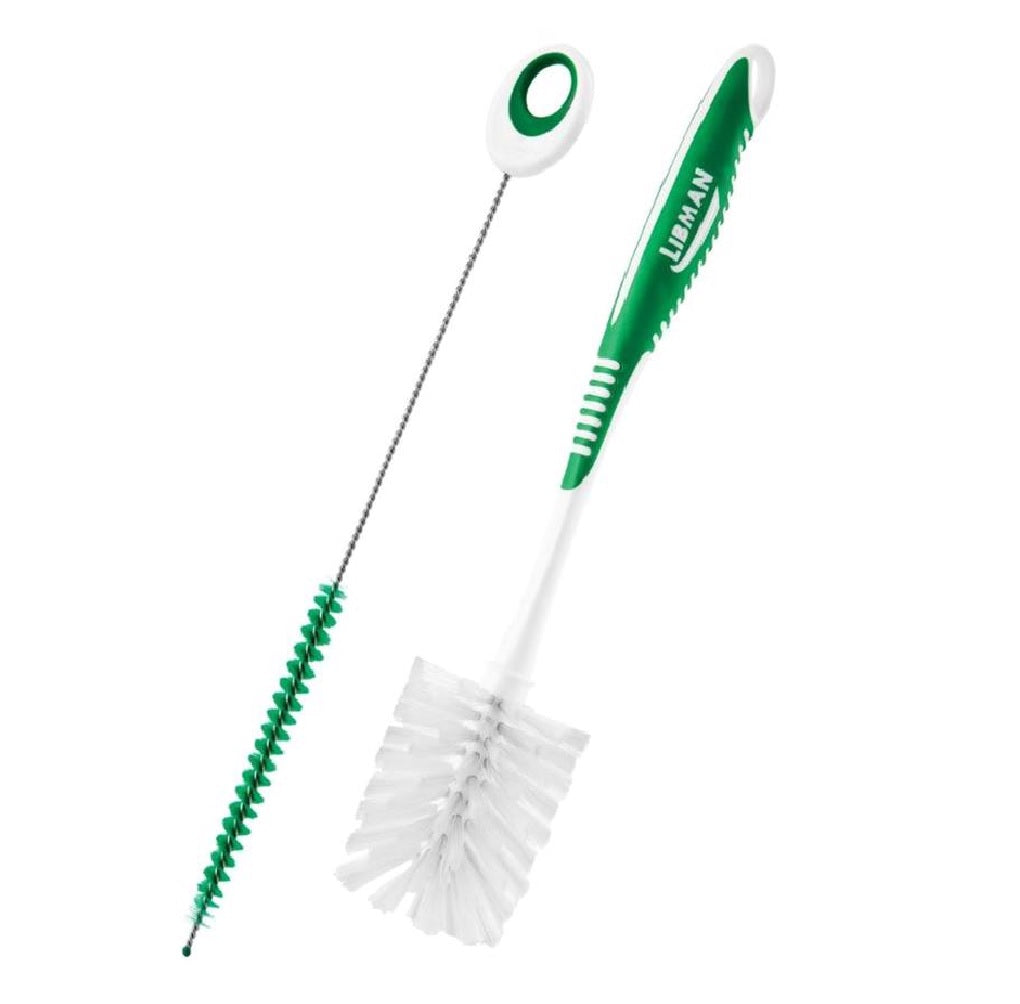 Libman 1371 Bottle and Straw Brush Set, Plastic/Rubber Handle