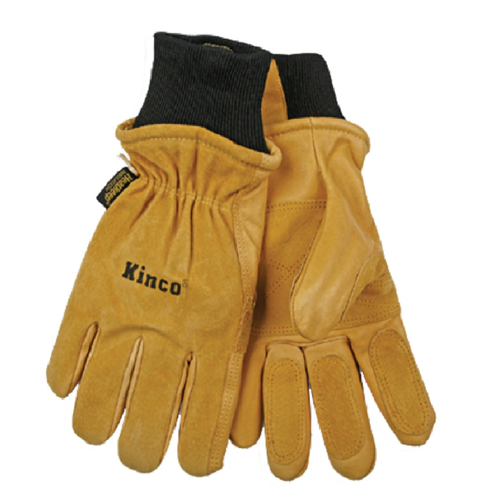 Kinco 901-L Knuckle Strap Protection Ski Gloves, Black/Gold
