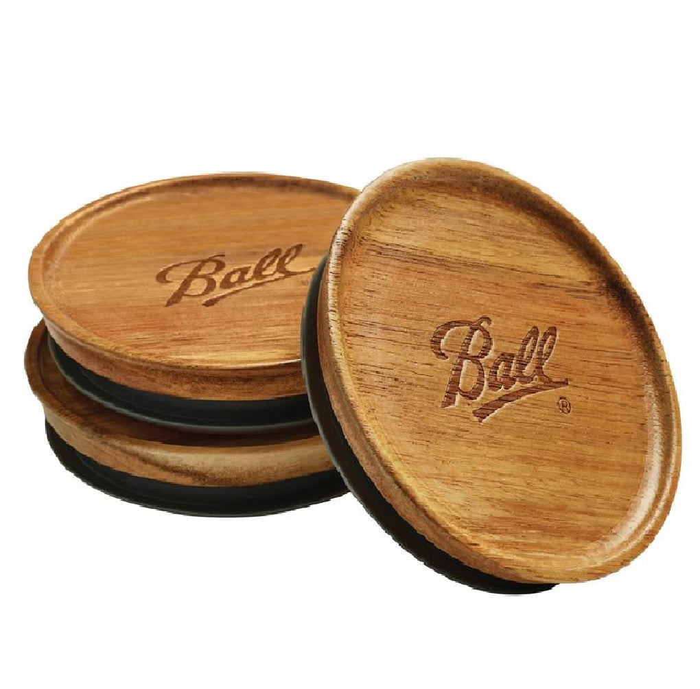 Ball 2141326 Wide Mouth Mason Jar Lid, Acacia Wood