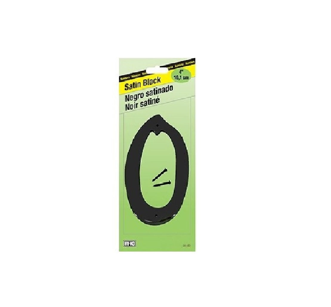 Hy-Ko BK-40/0 House Number, Black, Character 0