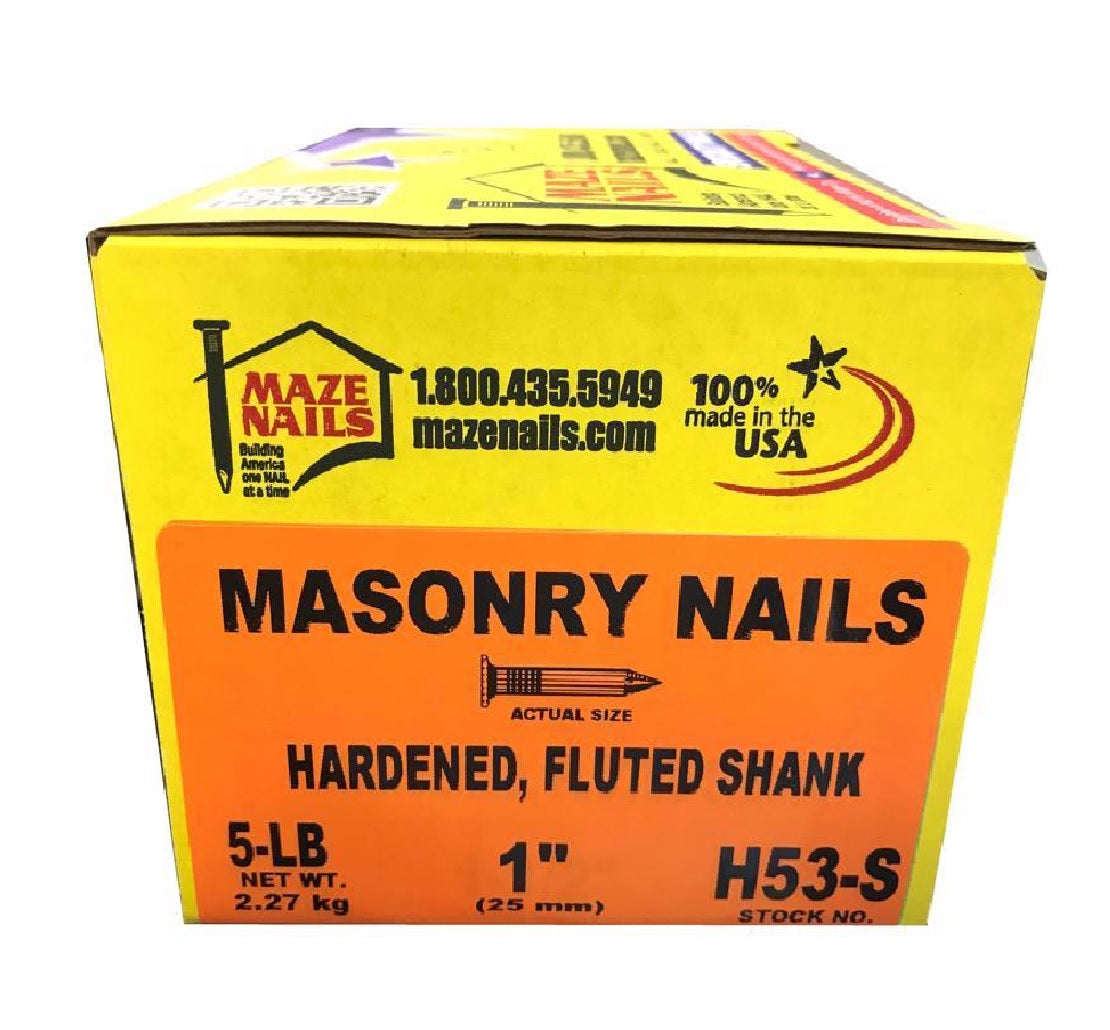 Maze H53S530 Flat Head Masonry Nail, Steel