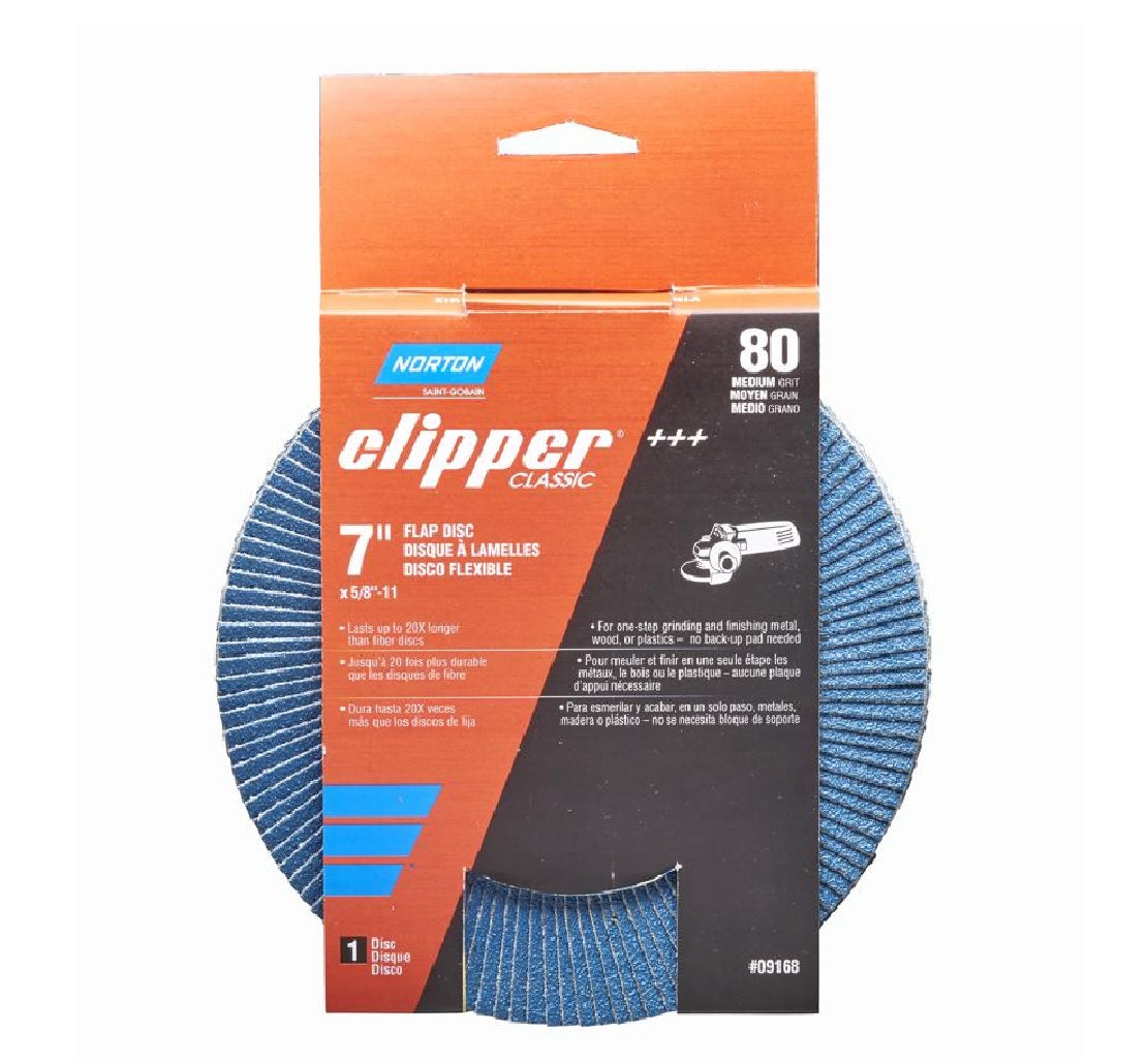 Norton 70184609168 Clipper Flap Disc, Zirconia Alumina/X-Wt Cotton