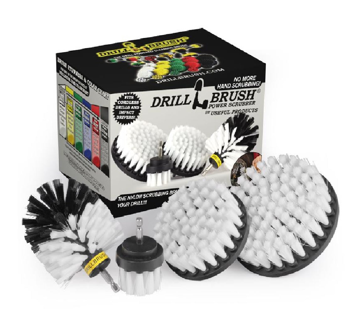 Drillbrush W-S-542O-QC-DB Drill Brush Set, White