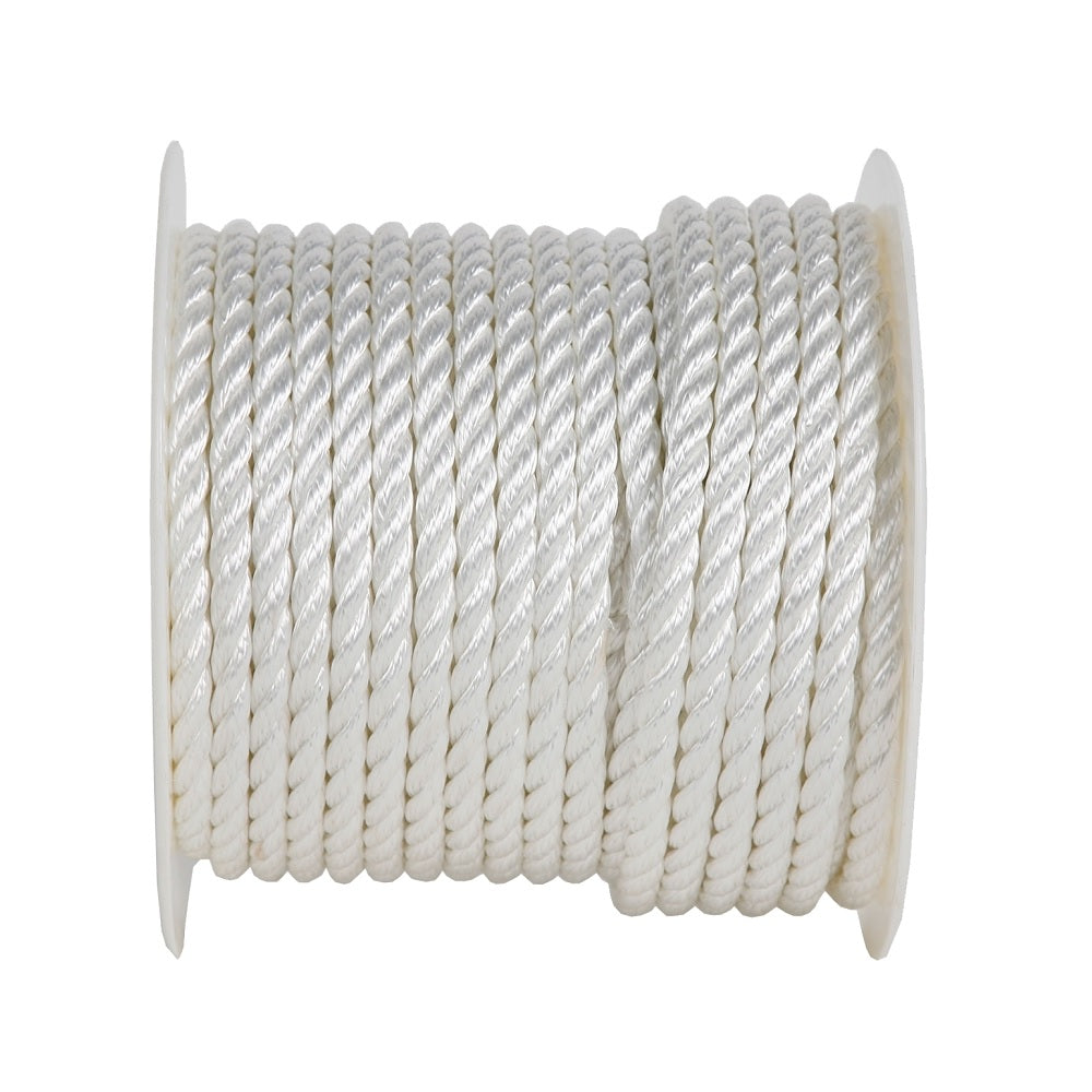 Koch 5211645 Twisted Nylon Rope, White, 1/2 inch x 200 feet