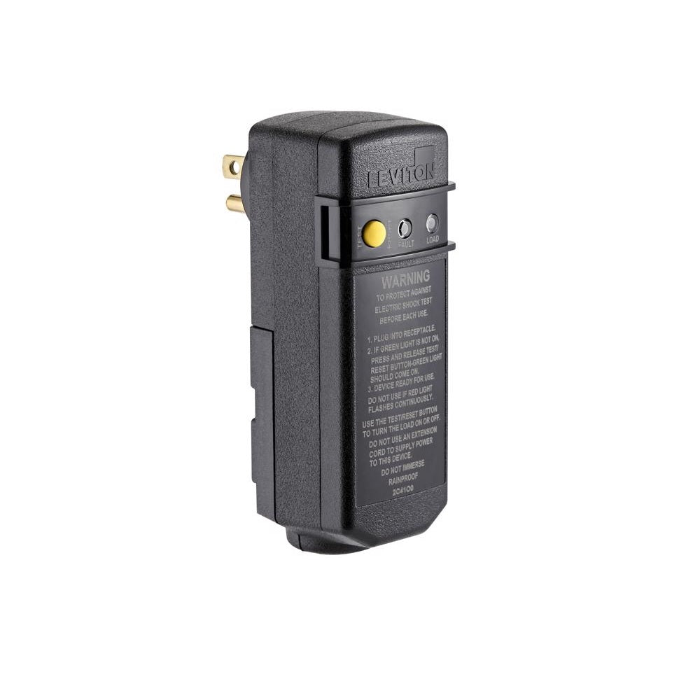 Leviton R51-GSRA1-THD Commercial Thermoplastic GFCI Plug, Black