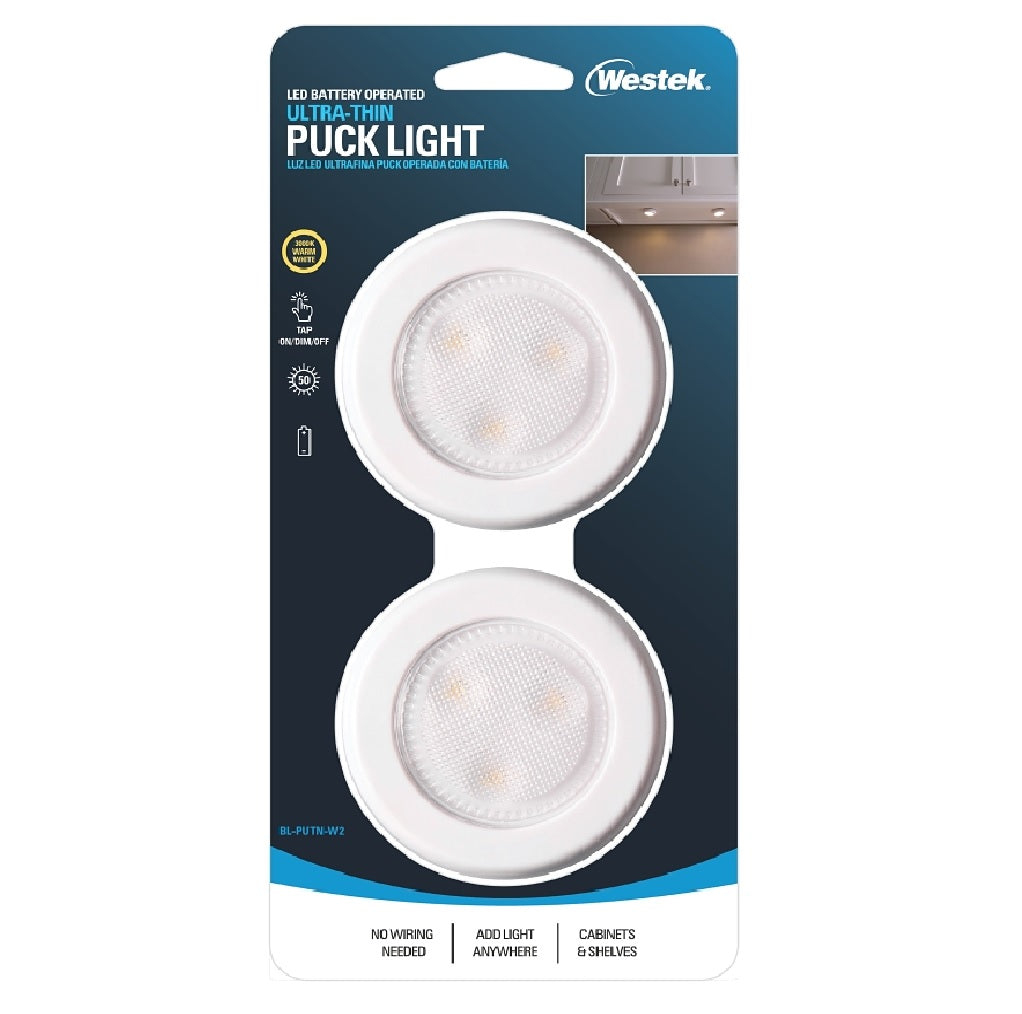 Westek BL-PUTN-W2 Compact Ultra-Thin Puck Light, White