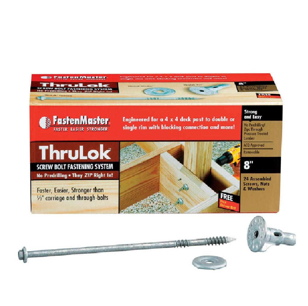 FastenMaster FMTHR008-24 ThruLok Hex Head Screw Kit, Gray