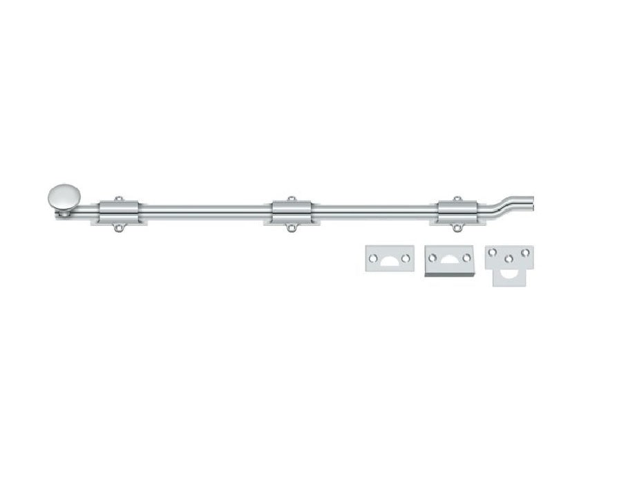 Deltana FPG1826 Surface Bolt with Off-Set, Bright Chrome, 18"