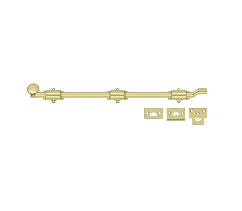 Deltana FPG183 Surface Bolt with Off-Set, 18", Bright Brass