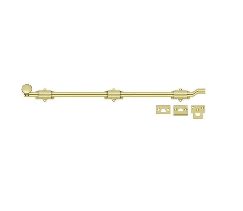 Deltana FPG263 Surface Bolt with Off-Set, Bright Brass, 26"