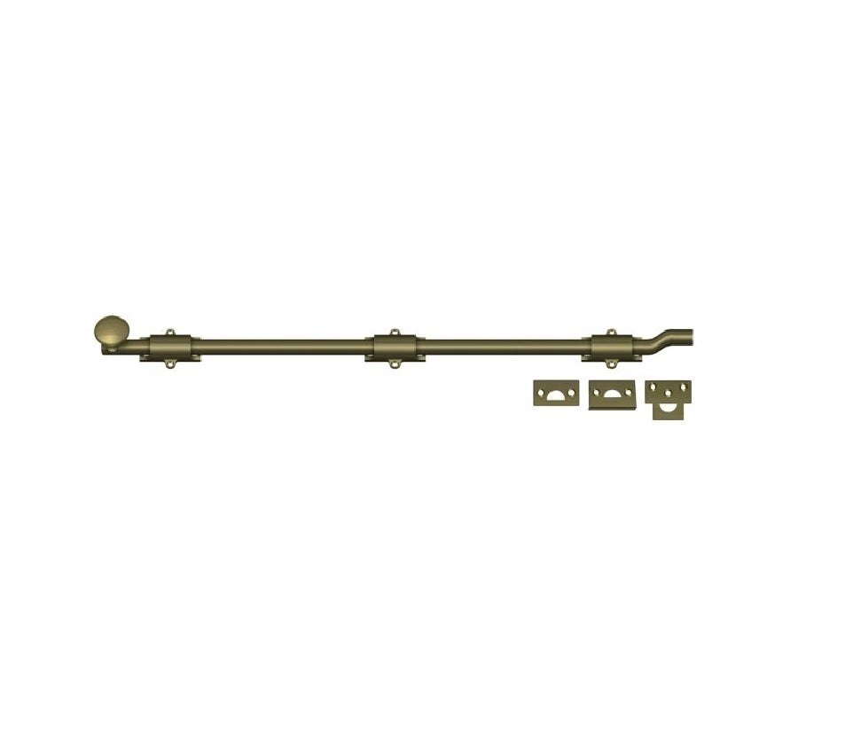 Deltana FPG265 Surface Bolt with Off-Set, Antique Brass, 26"