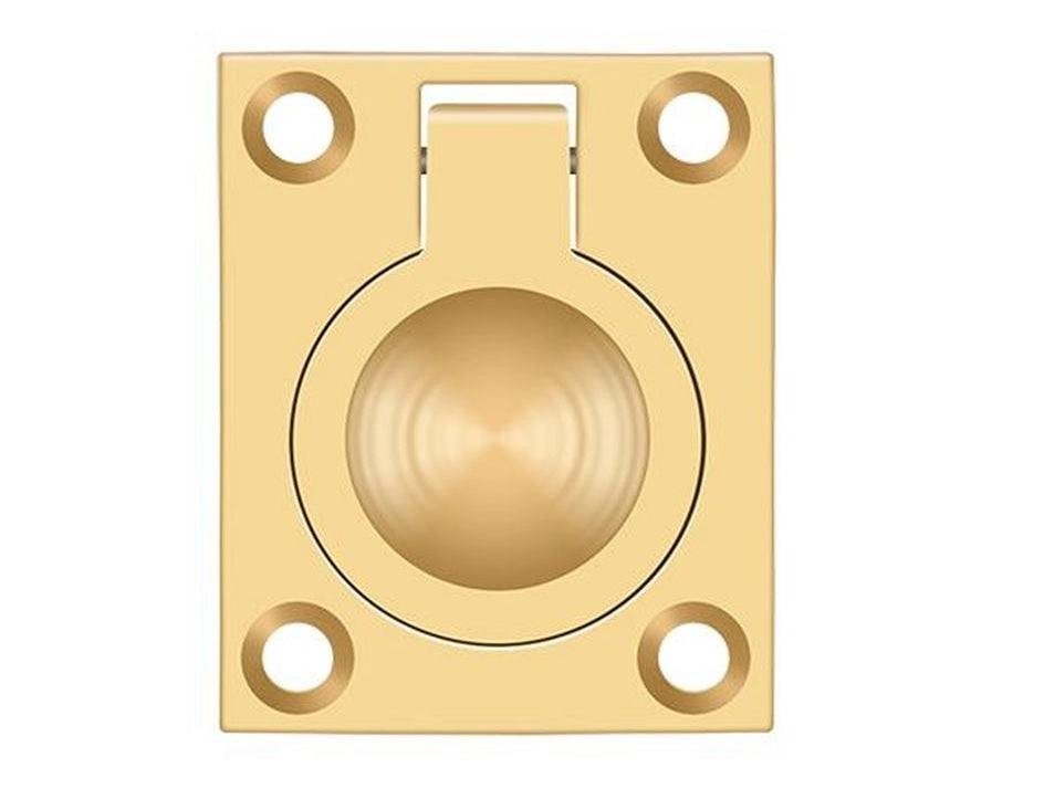 Deltana FRP175CR003 Flush Ring Pull, Lifetime Brass