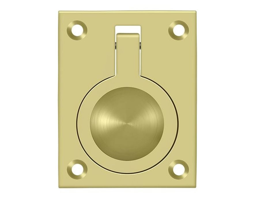 Deltana FRP25U3 Flush Ring Pull, Bright Brass