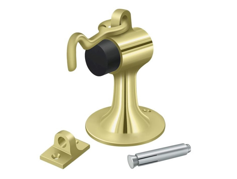 Deltana DSF444U3 Cement Floor Mount Bumper, Bright Brass