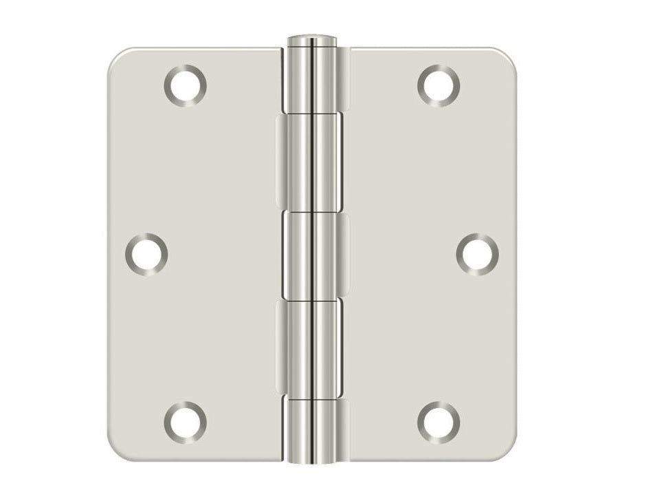 Deltana S35R414 Residential Thickness Radius Hinge, Bright Nickel