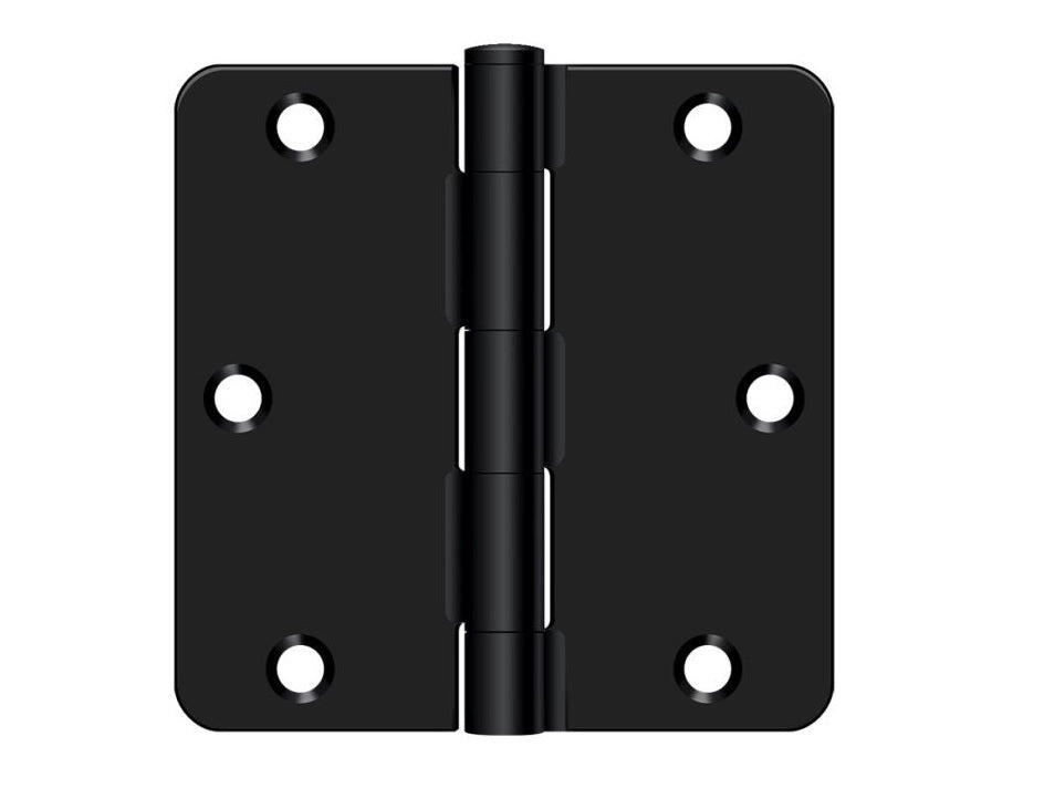 Deltana S35R4BK1B Residential Thickness Radius Hinge, Flat Black