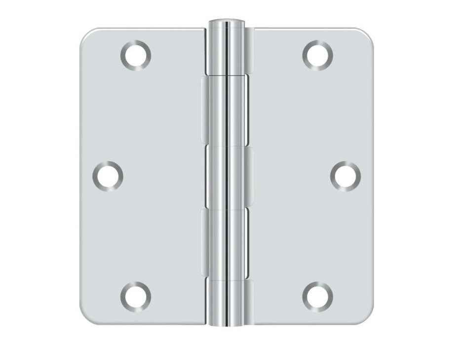 Deltana S35R4BK26 Residential Thickness Radius Hinge, Bright Chrome