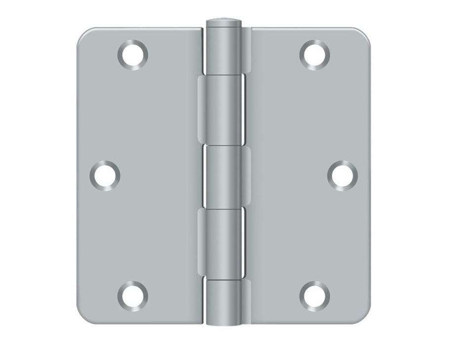 Deltana S35R4BK26D Residential Thickness Radius Hinge, Satin Chrome