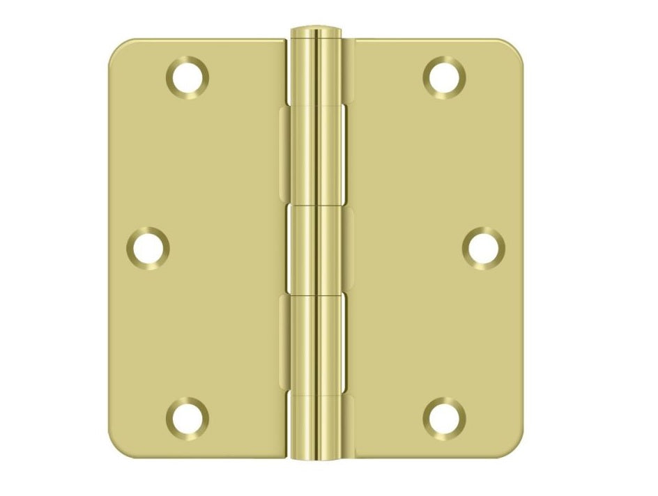 Deltana S35R4BK3 Residential Thickness Radius Hinge, Bright Brass