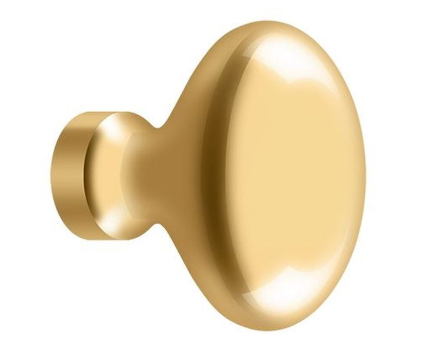 Deltana KE125CR003 Oval/Egg Shape Cabinet Knob, Lifetime Brass