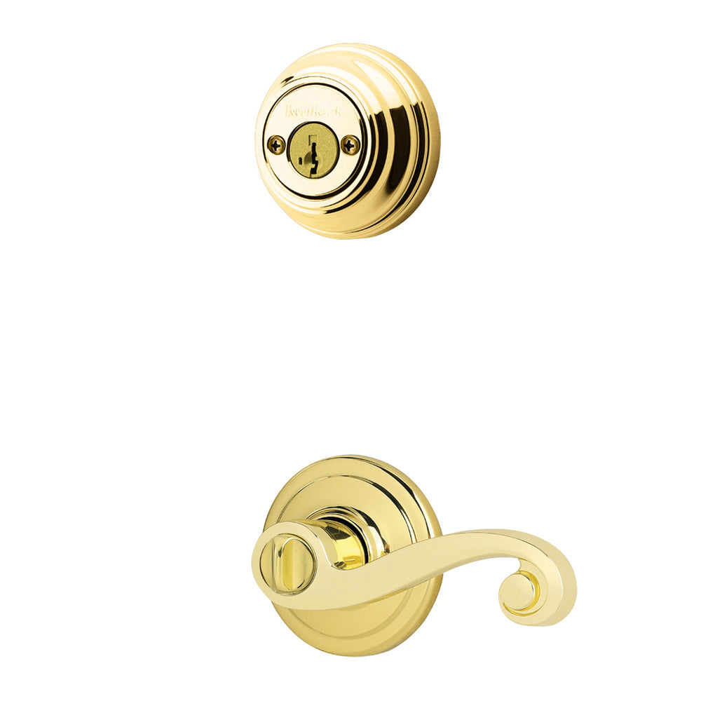 Kwikset 979LL LH 3 SMT Lido Left Hand Lever, Polished Brass