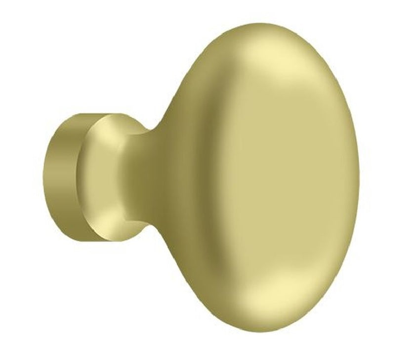 Deltana KE125U3 Oval/Egg Shape Cabinet Knob, Bright Brass