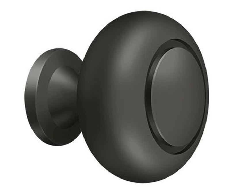 Deltana KR119U10B Groove Round Cabinet Knob, Oil Rubbed Bronze