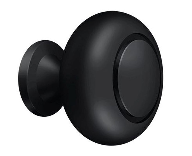 Deltana KR119U19 Groove Round Cabinet Knob, Black